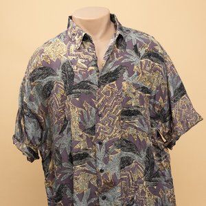 Porcini Vintage Silk Button Up XL